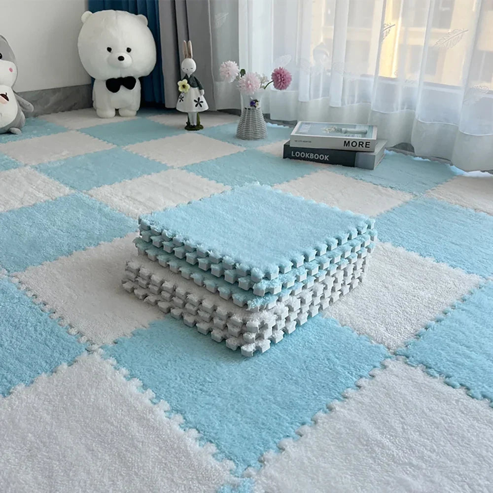 Hemasa Soft Plush Children's Mat Baby Toys Eva Foam Puzzle Carpet Warm Children Play Mats Interlocking Rugs Infant Carpet 30*30*1cm