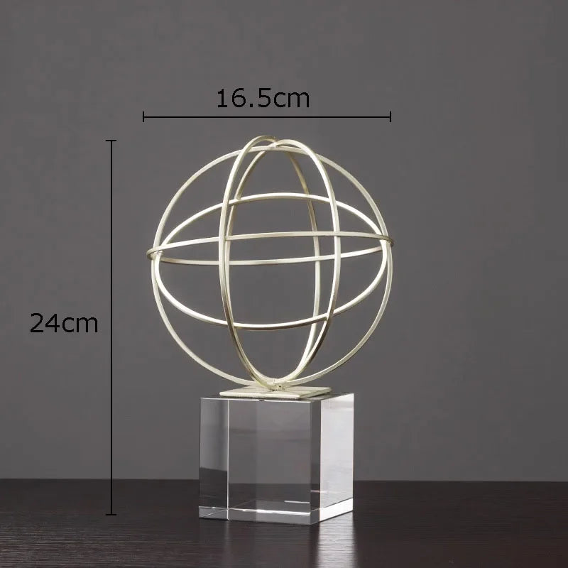 Creative Metal Geometric Ornaments Desk Decoration Ornaments Modern Decor Gold/silver Alloy Crafts Geometric Artwork Statue