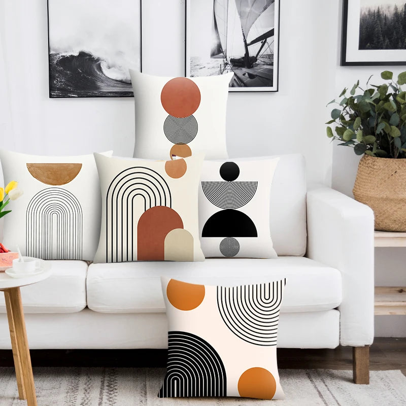 Hemasa Abstract Geometric Decorative Pillowcase Sofa Cushion Cover Soft Throw   Home Office Bedroom