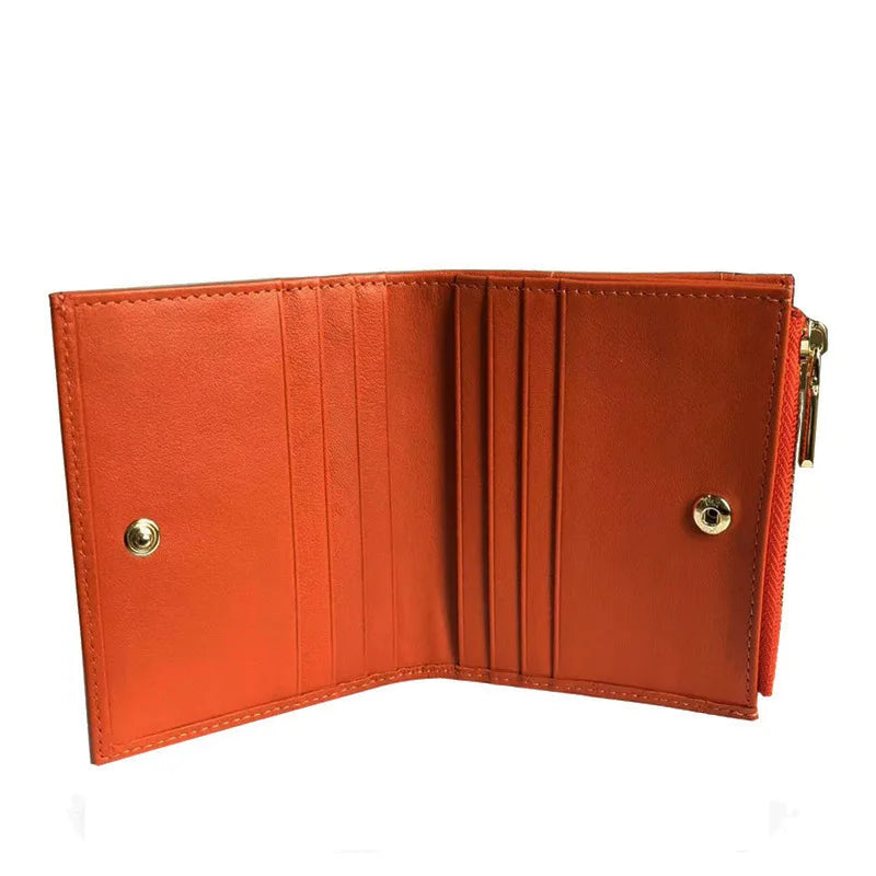 Women's short genuine leather wallet wallet with multiple card slots zerowallet large capacity card bag business card bag