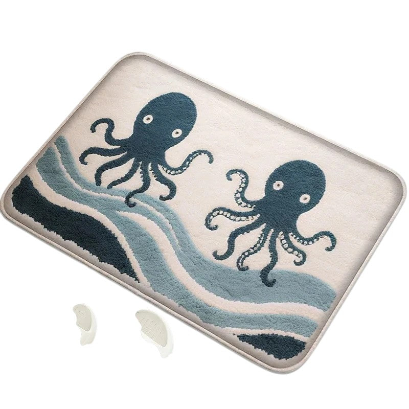 Hemasa Flannel Material Floor Mat Household Absorbent Foot Mat Modern Mat Bathroom Small Carpet Machine Washable Retro Home Decorative