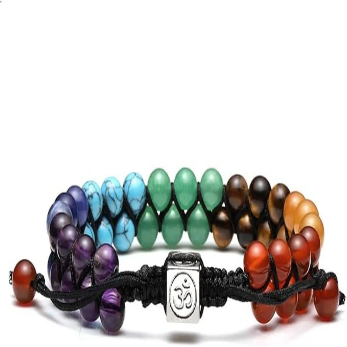 Top Plaza 7 Chakra Treatment Crystal Bracelet Yoga Stone Adjustable Beads Bracelet Meditation Relaxation Anxiety Women's Bracele