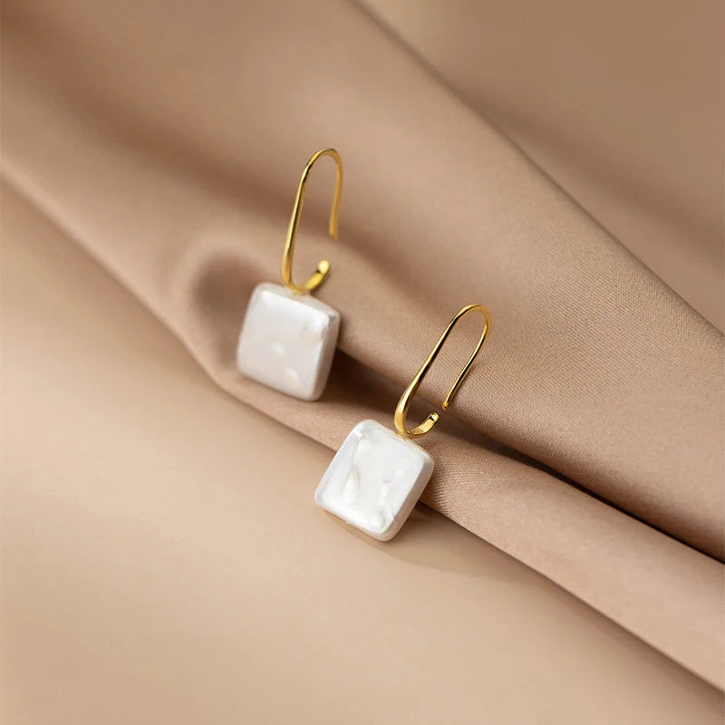 MODIAN Rainbow Acrylic Hook Earrings 925 Sterling Silver Big Square Shape Drop Earrings For Women Fine Jewerly Party Gifts