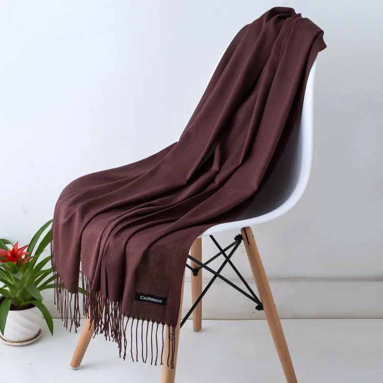 Women's Pashmina Scarf Shawls Soft Cashmere feeling Headscarf Travel Office Winter  Warm Hijabs Solid Lady Wraps Female Bandana