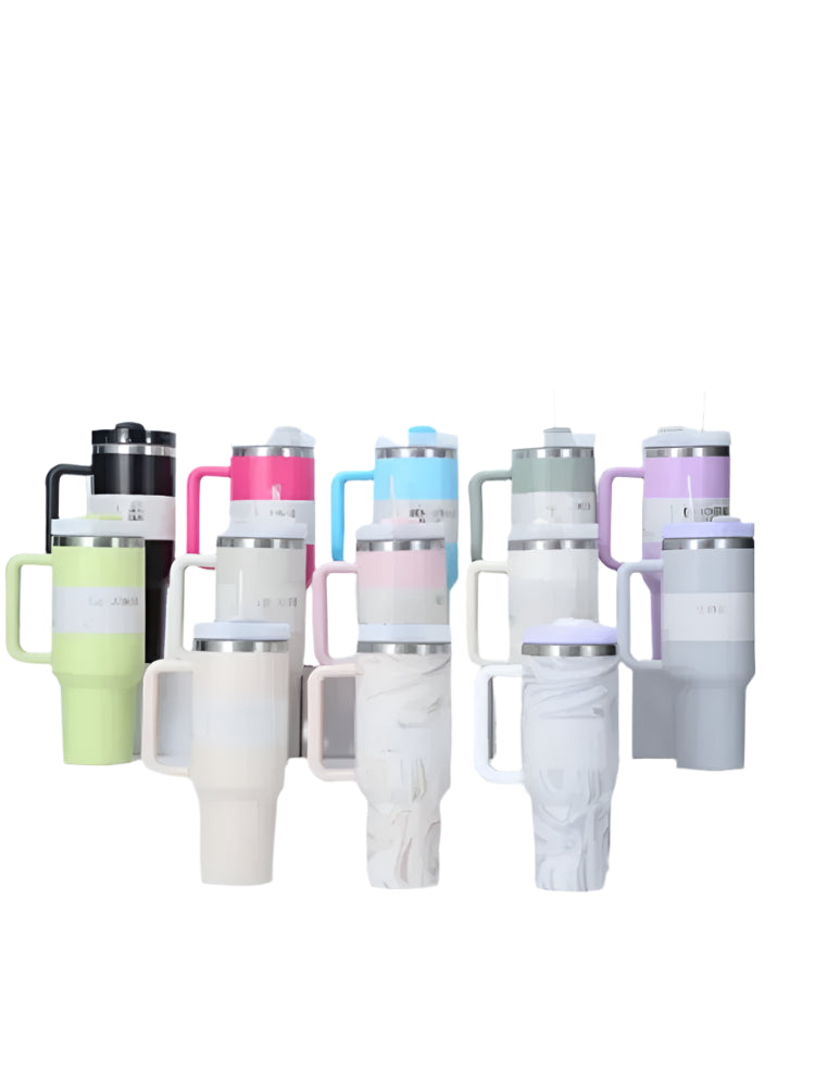 Hemasa 40oz Tumbler FlowState Straw Lid Stainless Steel Vacuum Insulated Car Mug /Double Wall Thermal Iced Travel Cup bottle