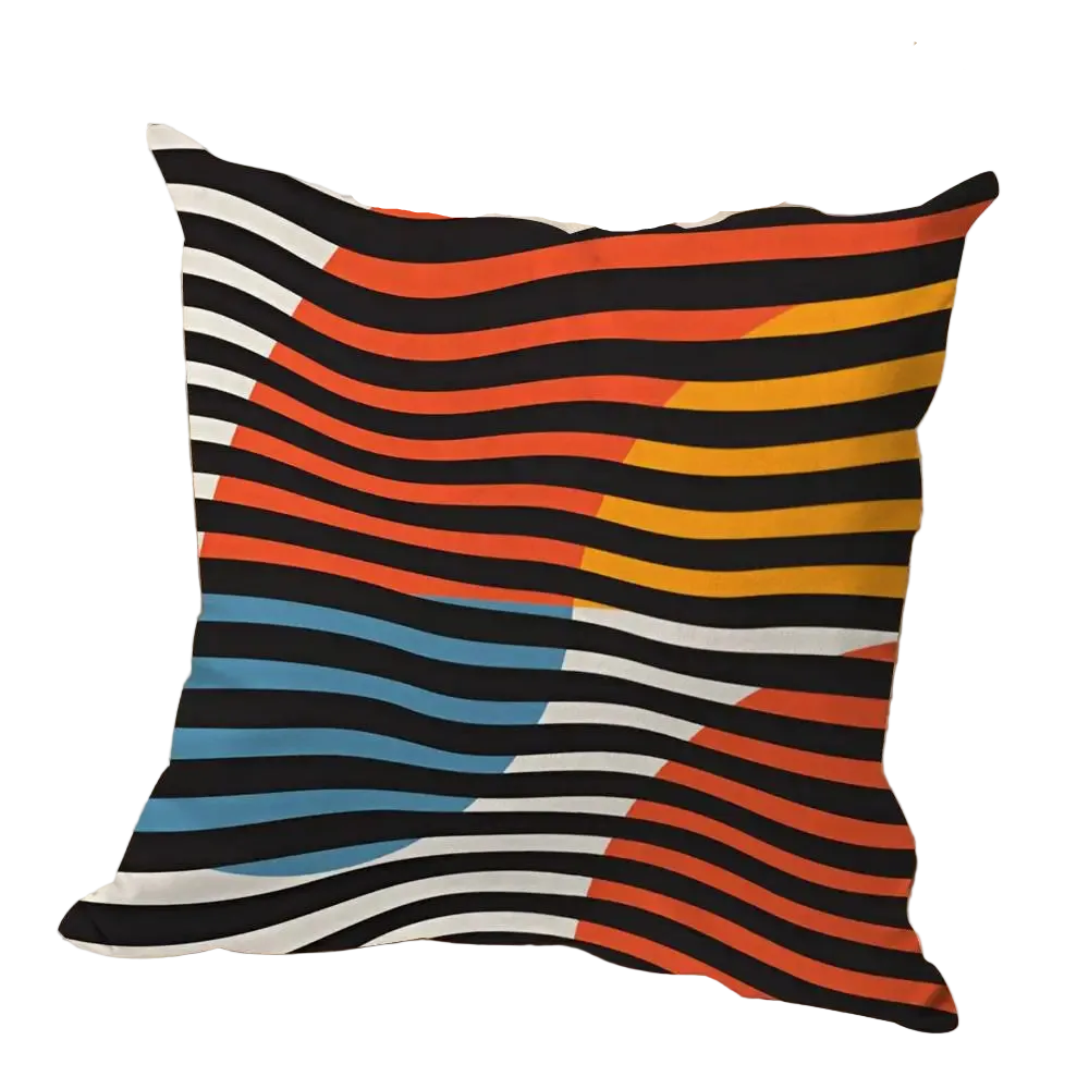 Hemasa  4Pcs Geometry Cushion Cover Soft Plush Fabric Double-Sided Printed Sofa Cushion Cover for All Seasons Home Decor