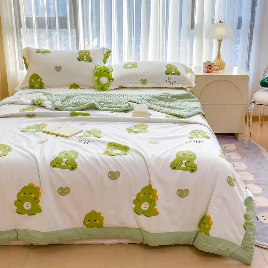 KDJEIKZ Summer Thin Comforter Ultra-Soft Air Conditioned Four Seasons 3D Beanie Comforter/Duvet/Blanket Bed 150 Single comforter