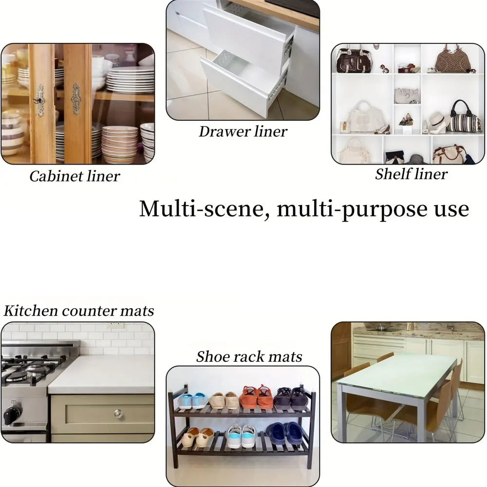 Tejesa 1pc Roll Shelf Liner Non Adhesive Refrigerator Kitchen Drawer Liners Waterproof And Durable Fridge Table Place Mats For Cupboard