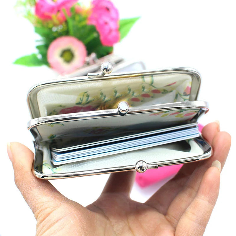 Hemasa PU  Leather Money Purse with  Buckles / Coin Wallet Card Holder Double Layer Mini Purse