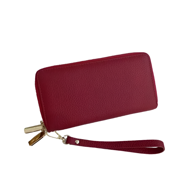 Hemasa Leather Womens Wallet Cow Leather Double Zip Clutch Bag Business Casual Long Purse Female Multi Card Holder Wallet
