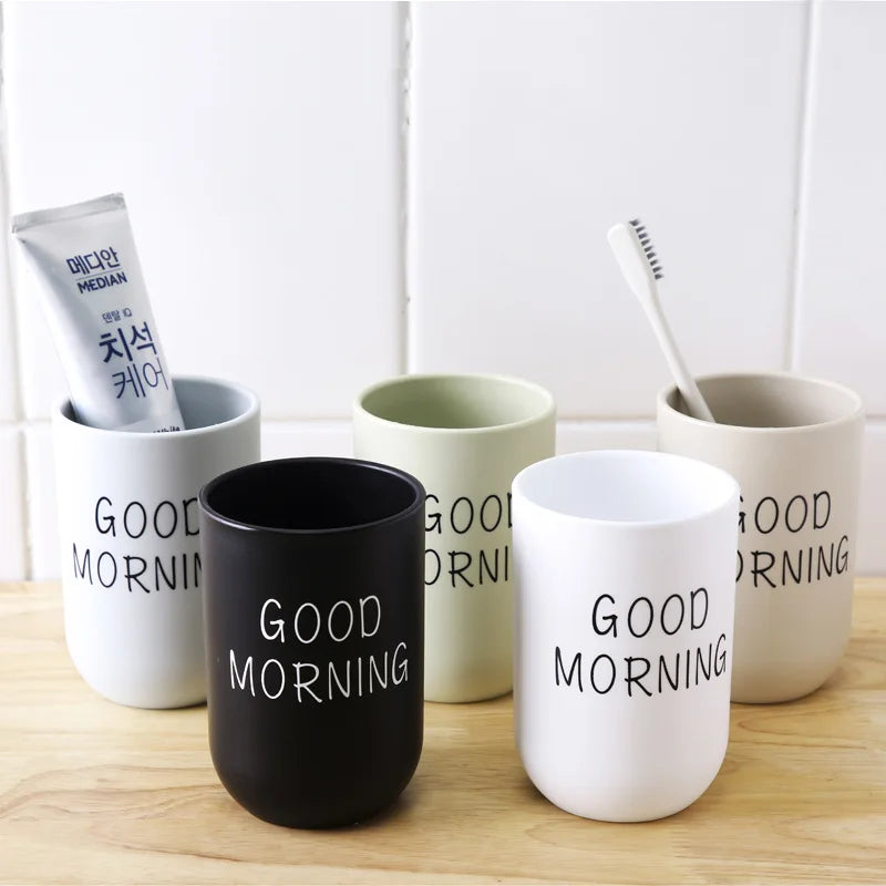 Hemasa Portable Couple Toothbrush Washing Mouth Cups Plastic Home Hotel Tooth Brush Holder Bathroom Accessories Mouthwash Storage Cups
