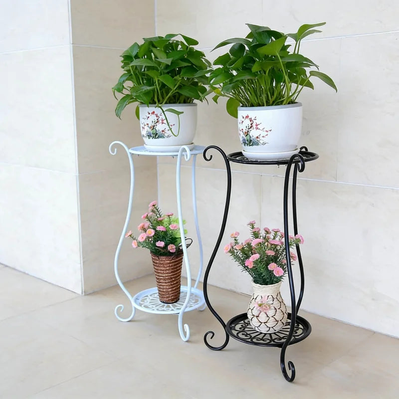 Tejesa Indoor and Outdoor Multi-layer Flower Pot Stand European Style Living Room Balcony Green Radish Succulent Storage Rack with Tray