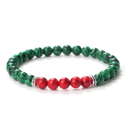 6MM Red Natural Stone Beads Prayer Bracelets For Women Men Tiger Eyes Lava Hematite Stretch Bracelets Couples Handmade Jewelry
