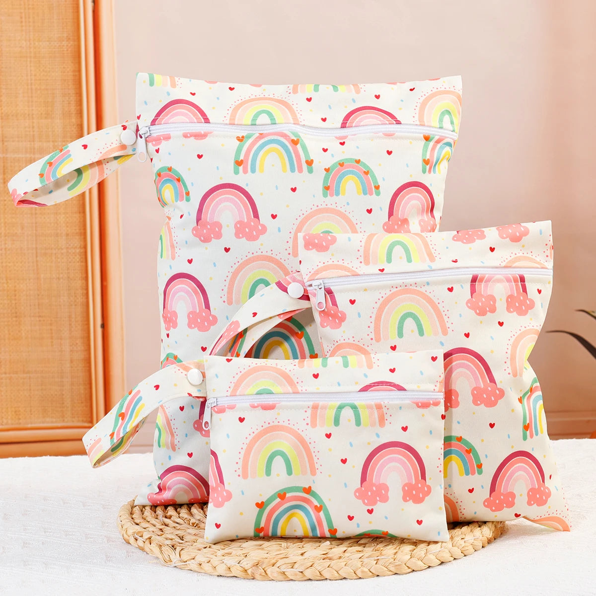 Tejesa 3pcs Set Washable Reusable Baby Blanket Storage Bag /Easy Carry Multifunctional Travel Bag