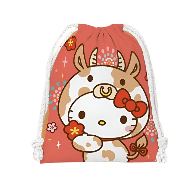 Hemasa drawstring hello kitty cartoon small bag storage bag