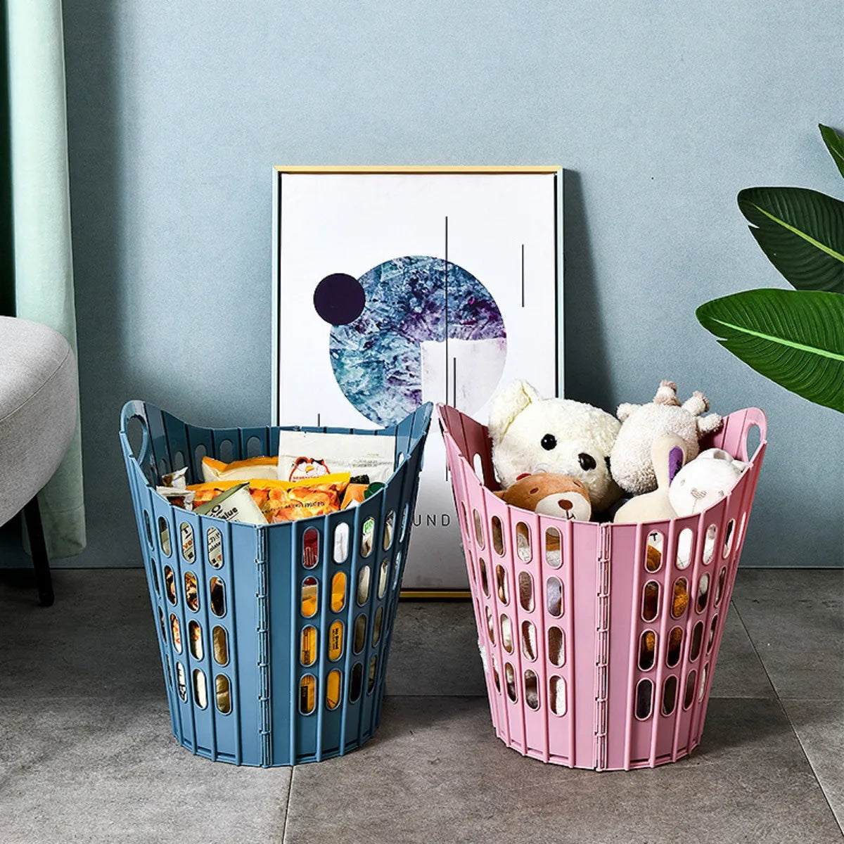 Tejesa Modern Foldable Laundry Hamper High-capacity Portable Dirty Clothes Organizer Durable Laundry Basket for Home Bathroom