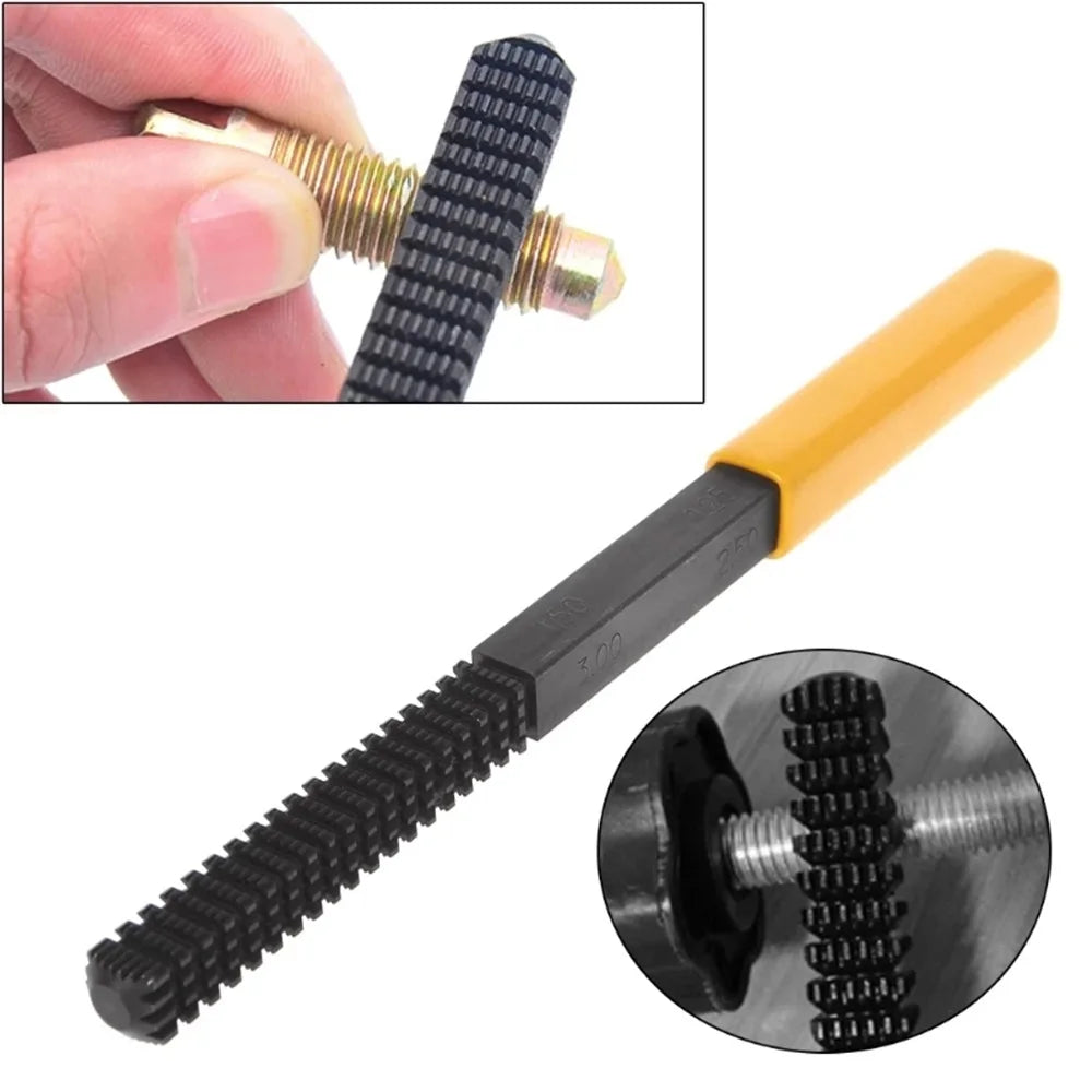 4/1pc Thread Repair File 0.75-3mm Metric Thread Restoration Repair File Mini Hardware Screws Repair Tool Cleans Damaged Thread