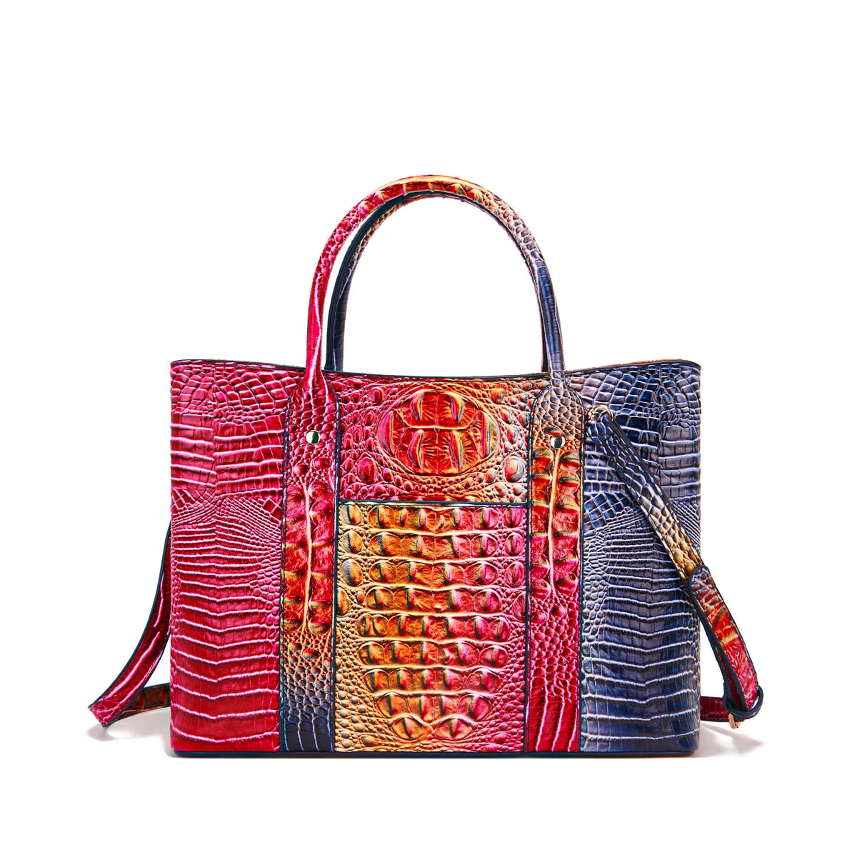 Fashionable and colorful gradient crocodile pattern crossbody bag, personalized color matching