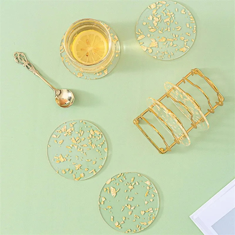 Hemasa Silicone Cup Coaster with  Gold Foil Decor
