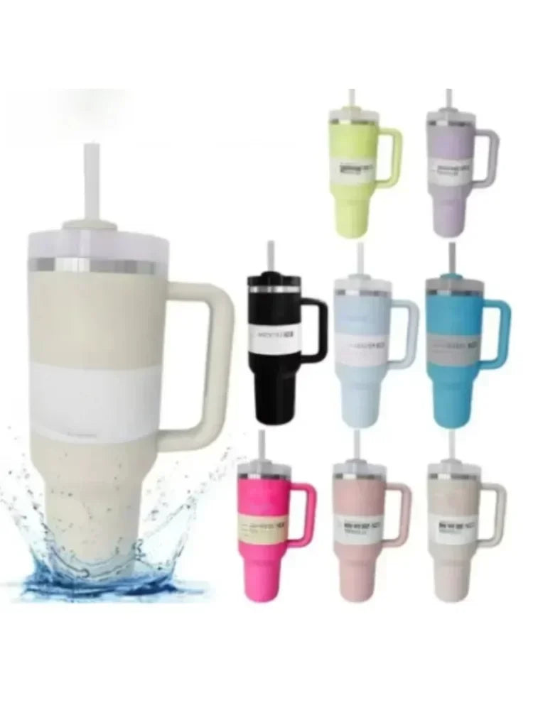 Hemasa 40oz Tumbler FlowState Straw Lid Stainless Steel Vacuum Insulated Car Mug /Double Wall Thermal Iced Travel Cup bottle