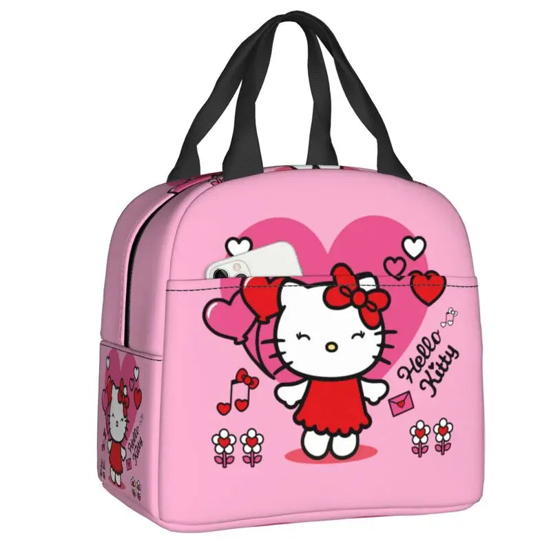 Hemasa  Hello Kitty Cat Lunch Bag Leakproof Cooler Thermal Insulated Bento Box For Women Kids Picnic Travel Food Tote Bags