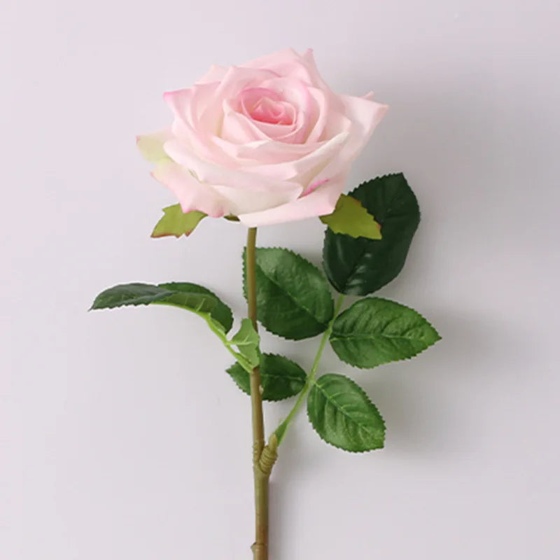 Artificial True Touch Rose Simulation Latex Flowers Branch Wedding Bouquet Home Hotel Desktop Decoration Pink Flower Arrangement