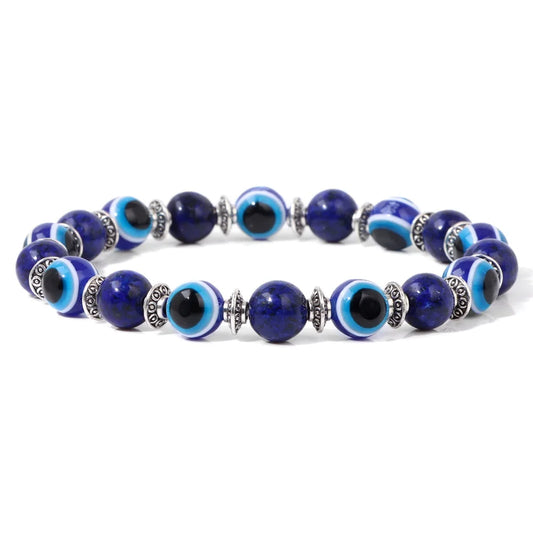Tejesa Turkey Evil Eye Bracelet Lucky 8mm Colorful Beaded Bracelets For Women Men Blue Eye Aesthetic Handmade Bangle Friendship Jewelry