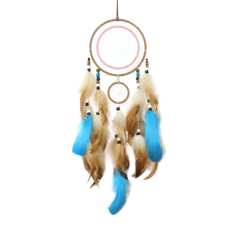 Tejesa Brown Feathers Dream Catcher Bedroom Decorations Wall Pendants Handmade Wind Chimes For Girls Birthday  Gifts