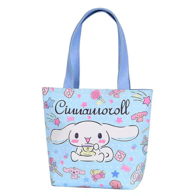 Hello Kitty Printing Purse Coin Purse Cosmetic Bag Cute My Melody Canvas Cartoon Kawaii Pouch Makeup Case Box Travel Lunch Bags