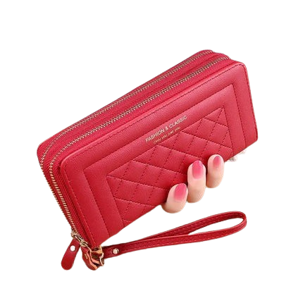 Hemasa Long Wallet for Women /Tassel Coin Purse Card Holder Wallets/ Double Zipper PU Leather Clutch Bags/ Luxury Money Phone Bag