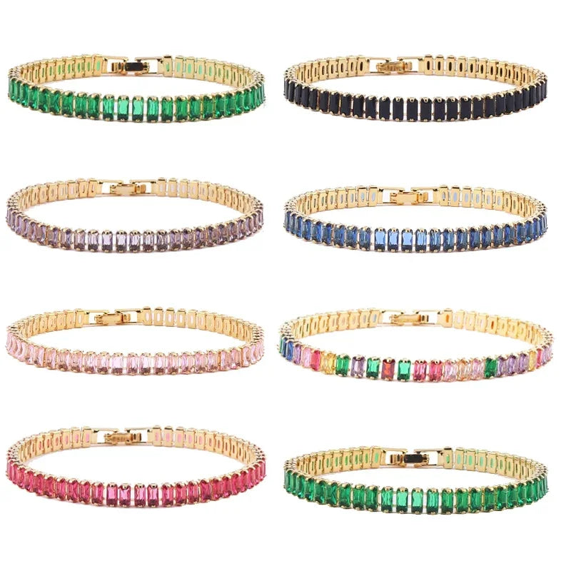 Hemasa Pink colour Cubic Zirconia Tennis Bracelets for Women/Girls