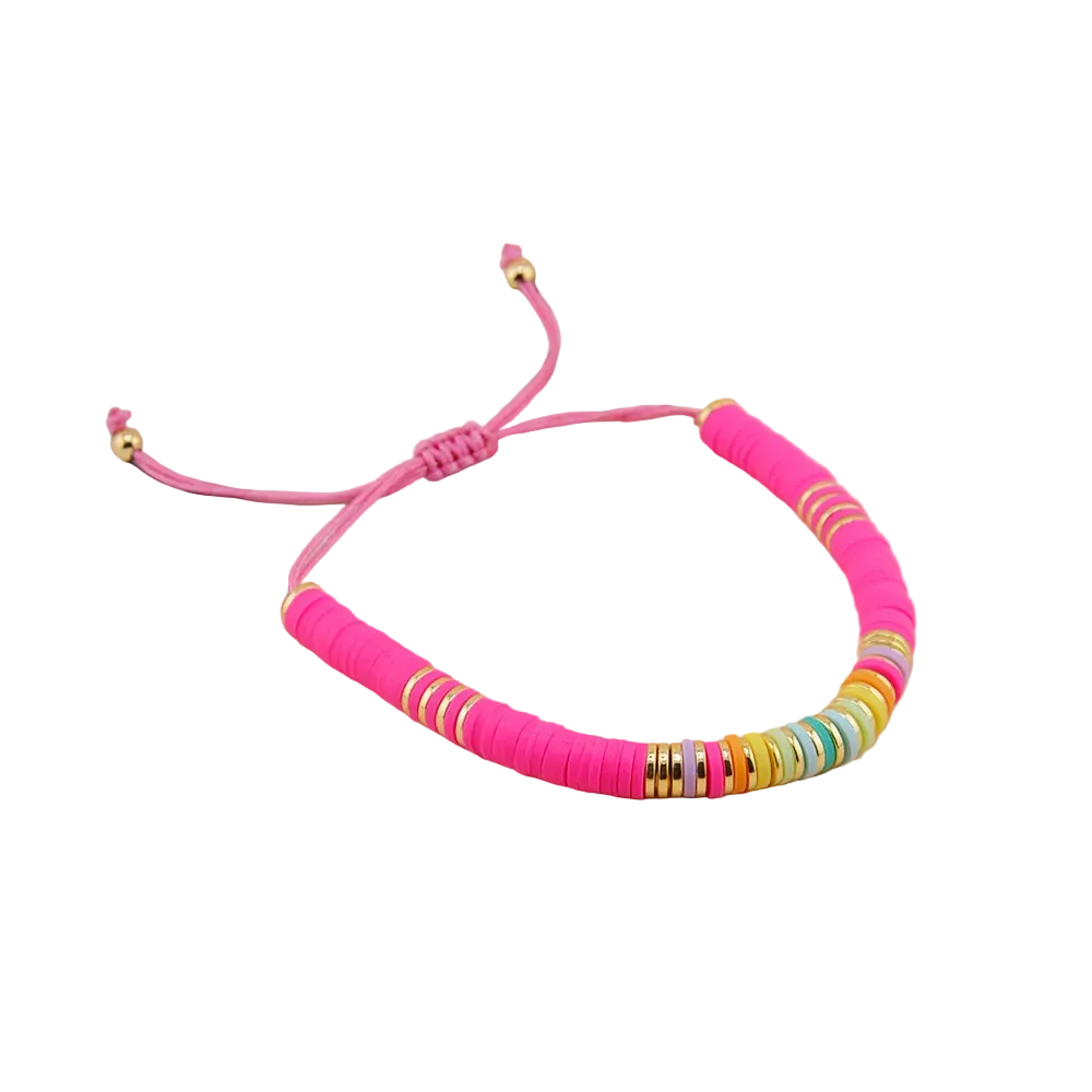 Tejesa Bohemian Freshwater Pearl  Gold Plated  Polymer Clay Bead Bracelet Set