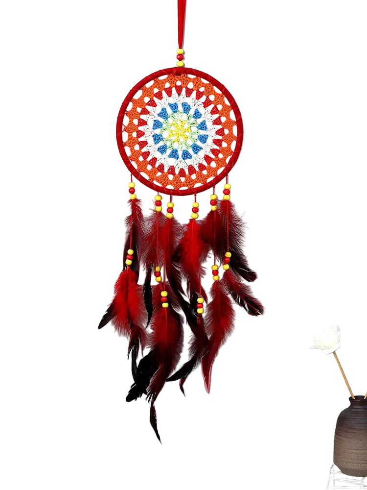 Tejesa Dream Catcher Office Bedroom Hanging Ornaments Creative Hand-Woven Feather Car Pendant Wall Decor Birthday Gift Home Decoration