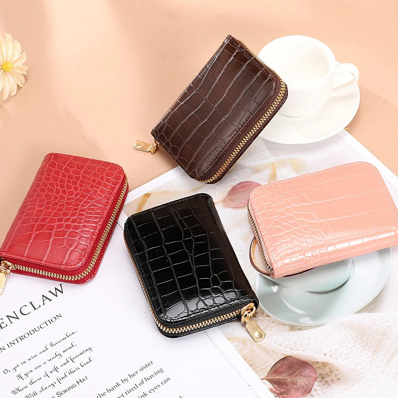 Women Short Wallets PU Leather Female Plaid Purses Nubuck Card Holder Wallet Fashion Woman Small Zipper Wallet with Coin Purse