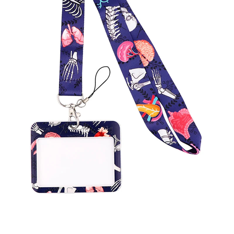 Dentist Doctor Nurse Cartoon Credential Neck Strap Lanyards Keychain ID Card Pass Hang Rope Lariat Key Chain Ring Badge Holder