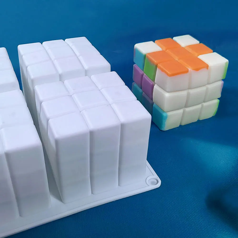 For Fun 3D Multi Style Bubble Cube Candles Silicone Mold Aromatherapy Plaster Candle Hand-made Baking Cake Mold Home Decoration