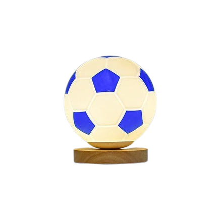 Hemasa Modern Glass Football Table Lamps for Living Room Bedroom Football Desk Lamp Children's Room Home Decor Led Night Light Fixtures