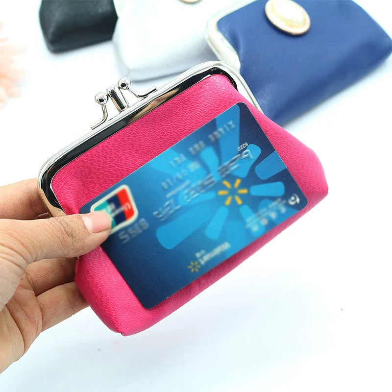 Hemasa PU  Leather Money Purse with  Buckles / Coin Wallet Card Holder Double Layer Mini Purse