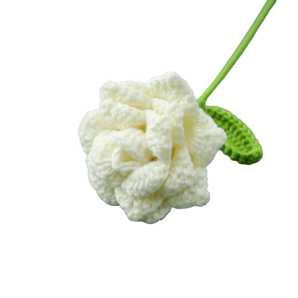 Hemasa 5Pcs Rose Knitted Crochet  Flowers /Wedding Bouquet Flower /Knitted Bouquet Home Party Decor  Friends Gift