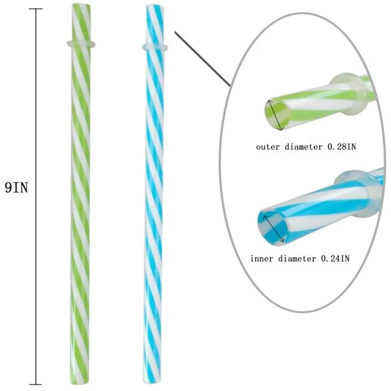 20 Piece Reusable Hard Plastic Straws BPA-Free 9 Inch Long Drinking Straw for Tumblers Mason Jars with Cleaning Brush Cuttable