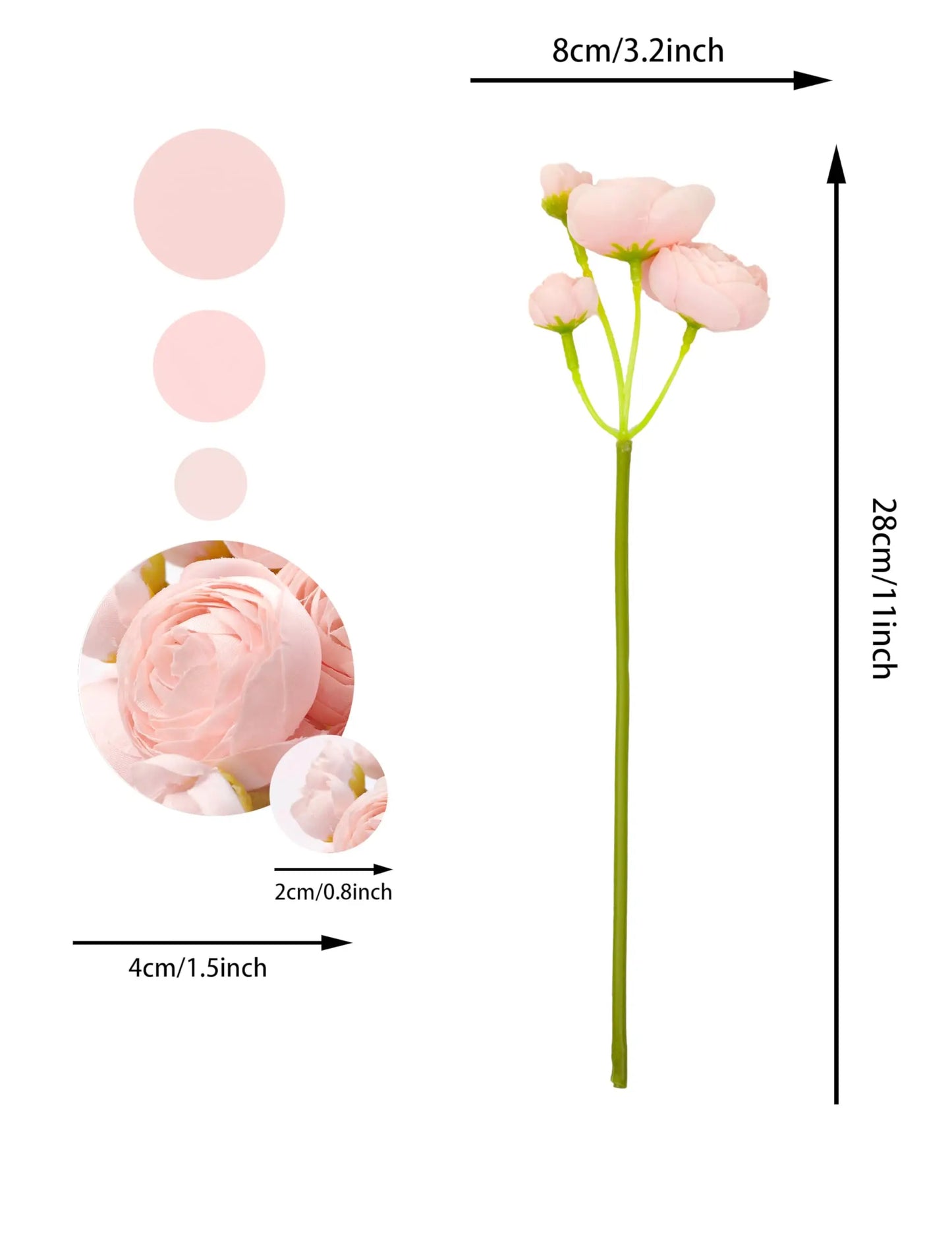 Tejesa 12 pcs Ranunculus Artificial Flower DIY Bouquet Bulk Fake Flowers Wedding Arrangements Bridal Shower Decor Home Room Decorations