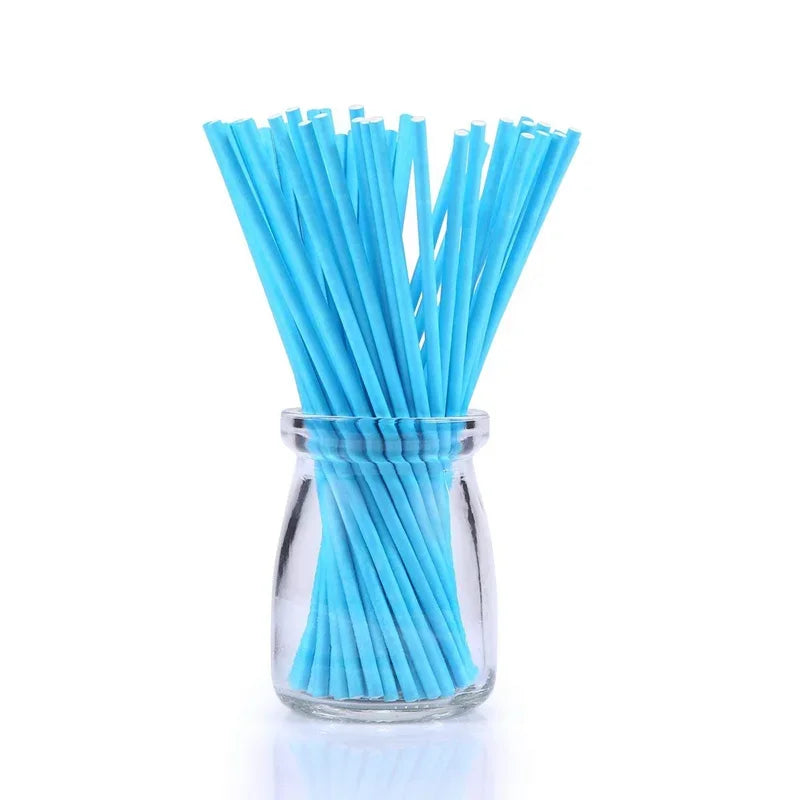 Tejesa 100pcs Paper Lollipop Sucker Sticks for Cake Pops Candy Popcake Stick 6-Inch by 5/32-Inch 150*3.5mm