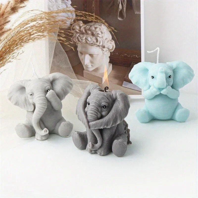 Elephant Shape Silicone Candle  Mould