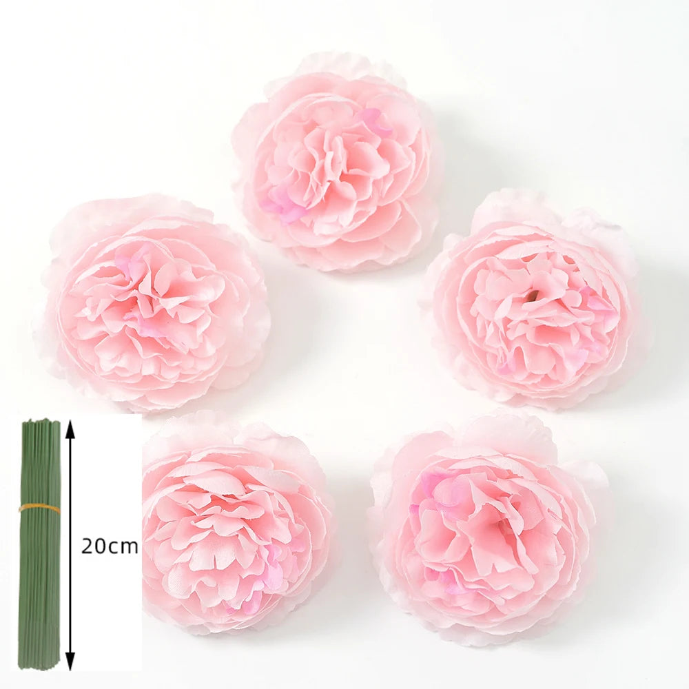 5/10Pcs Rose Artificial Flowers Bouquet Silk Fake Flower for Home Decor Garden Wedding Bride Decoration Outdoor Vase Ornament