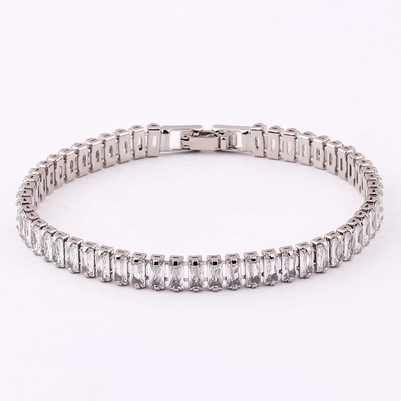 Hemasa Pink colour Cubic Zirconia Tennis Bracelets for Women/Girls