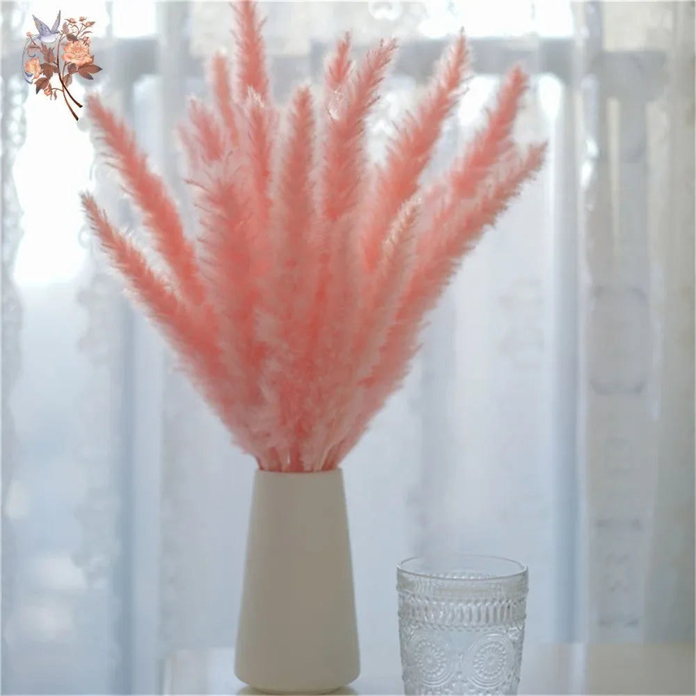 Natural Pink Pampas Grass Dried Flowers Fluffy Bulrush Home Boho Vase Decor Phragmites Reeds Wedding Christmas New Year DIY Gift