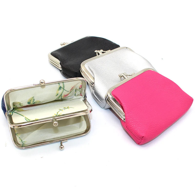 Hemasa PU  Leather Money Purse with  Buckles / Coin Wallet Card Holder Double Layer Mini Purse