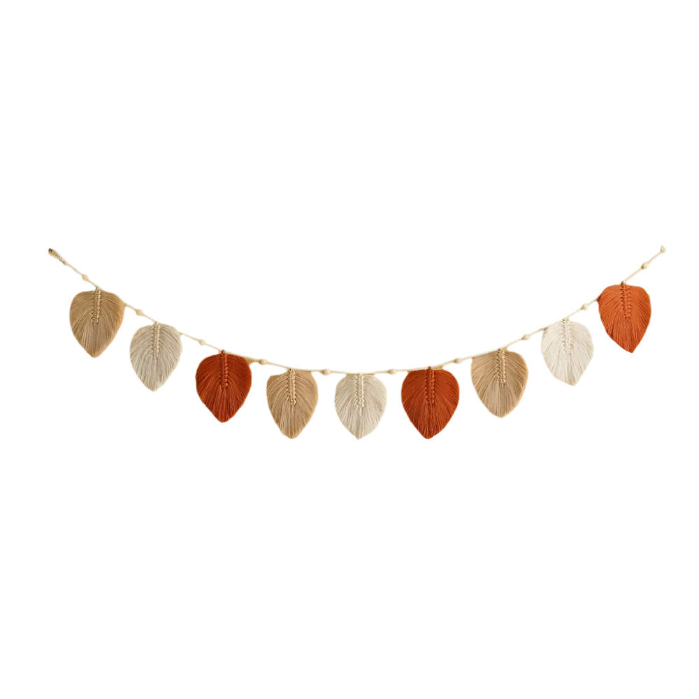 Hemasa Hand Woven Leaves Flags Tapestries Photo Props Ins Colorful Children's Room Background Wall Decorations Birthday Party Banner