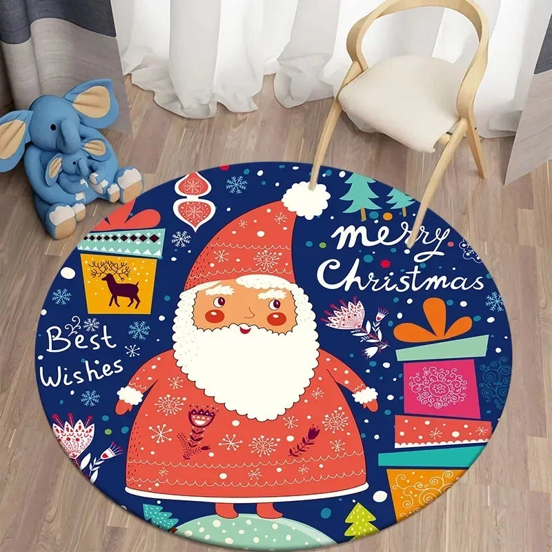 Santa round carpet home living room bed  floor mat kitchen bath   cute children's  decoration