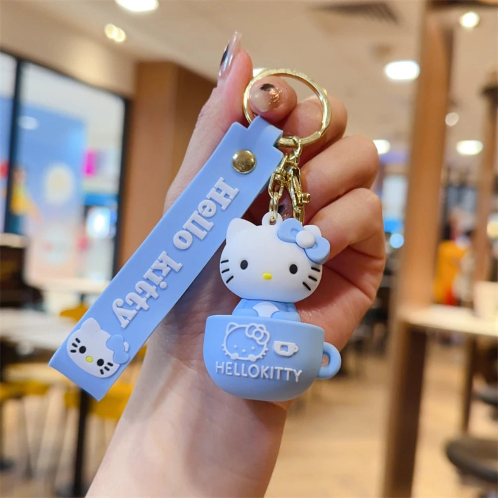 Sanrio Hello Kitty Key Chain Women Cute Cartoon Kuromi Keychain Girl Schoolbag Shoulder Bag Car Keyring Kid Children Kawaii Gift
